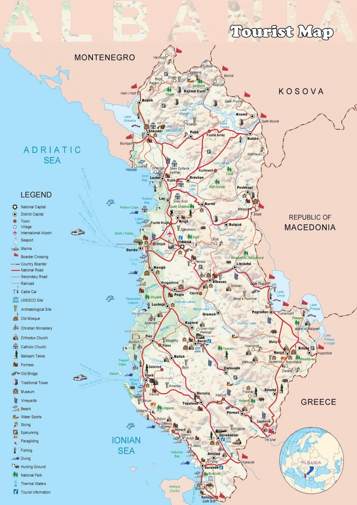 dhermi kort Albaníu