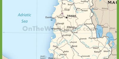 Albaníu vegi kort